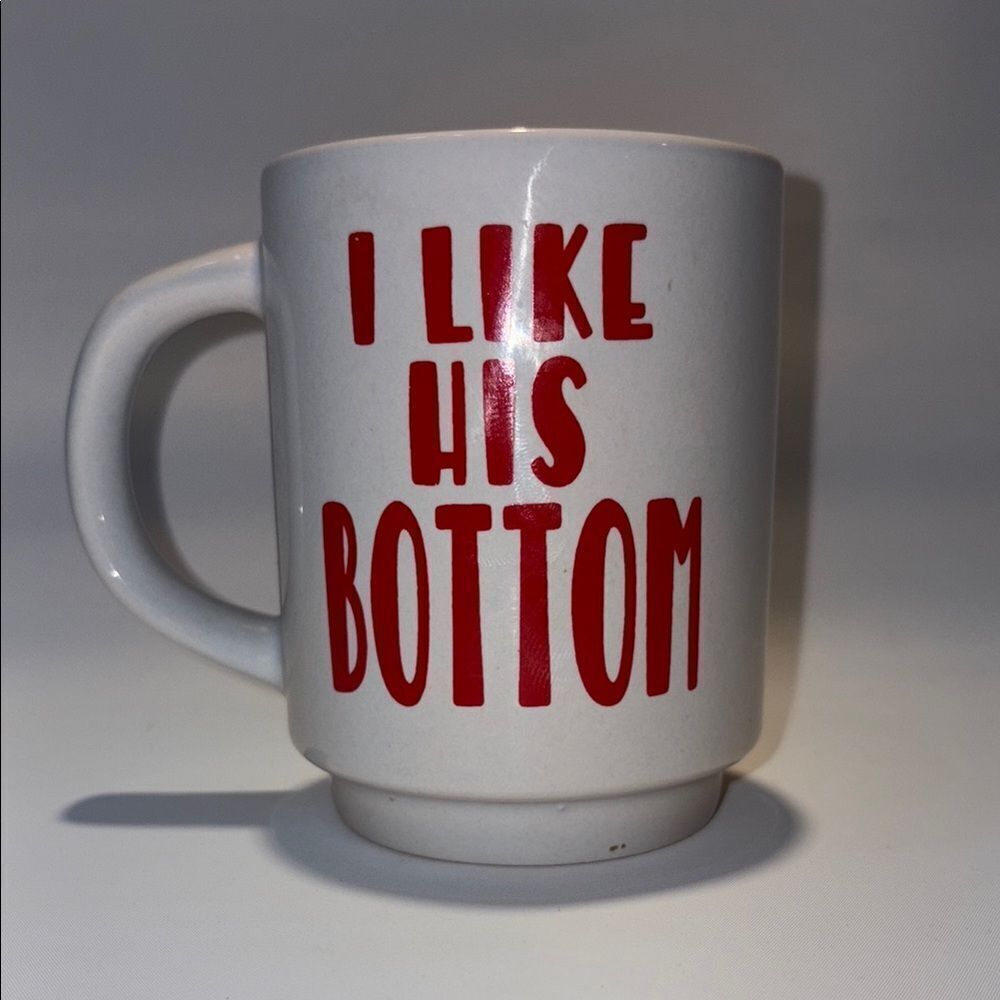 White Mug with Red Text